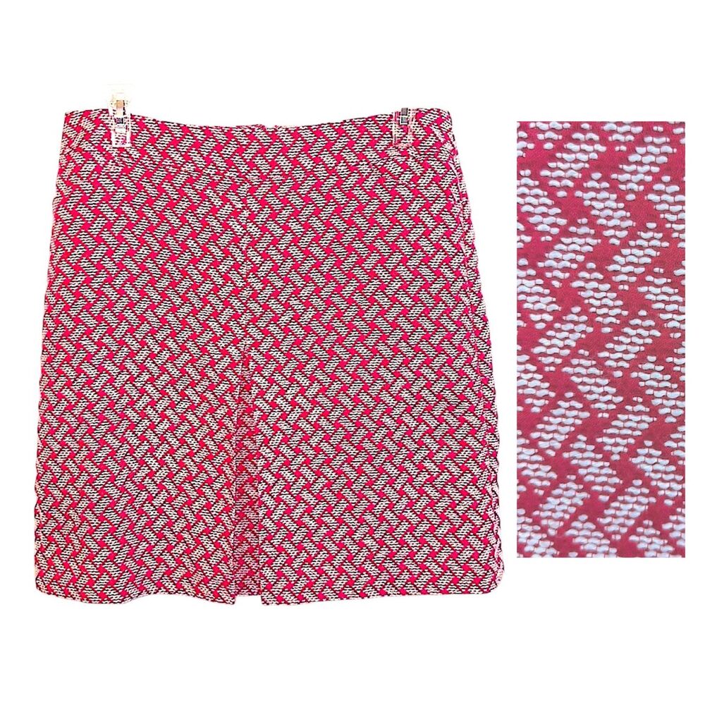 Talbots hot pink and White A-Line Skirt